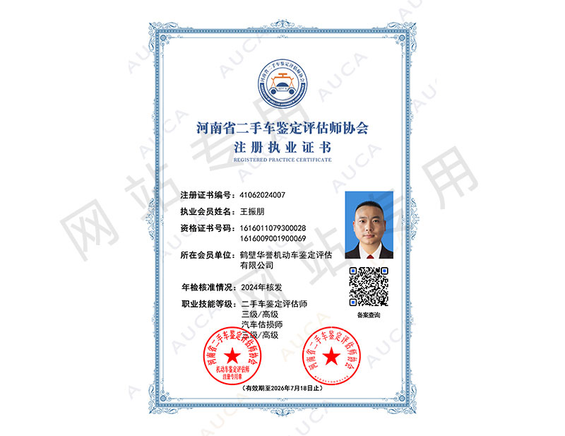 注册执业证书——王振朋