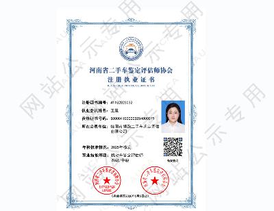 注册职业证书——王晨