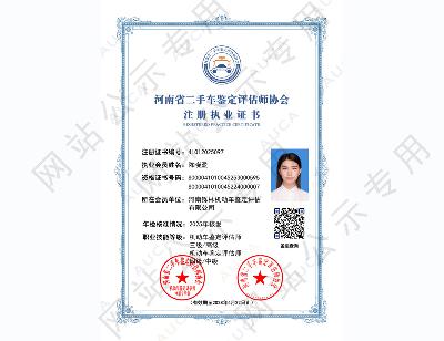 注册职业证书——陈晓盈