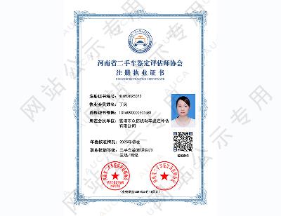 注册职业证书——丁凤